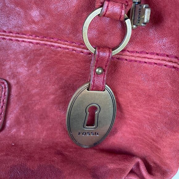 Lovely FOSSIL Long live Vintage Shoulder Bag Handbag,Red Leather - Picture 12 of 16